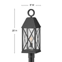LED Post Top or Pier Mount Lantern from the Briar Collection in Museum Black Finish by Hinkley