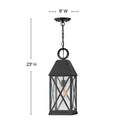LED Hanging Lantern from the Briar Collection in Museum Black Finish by Hinkley