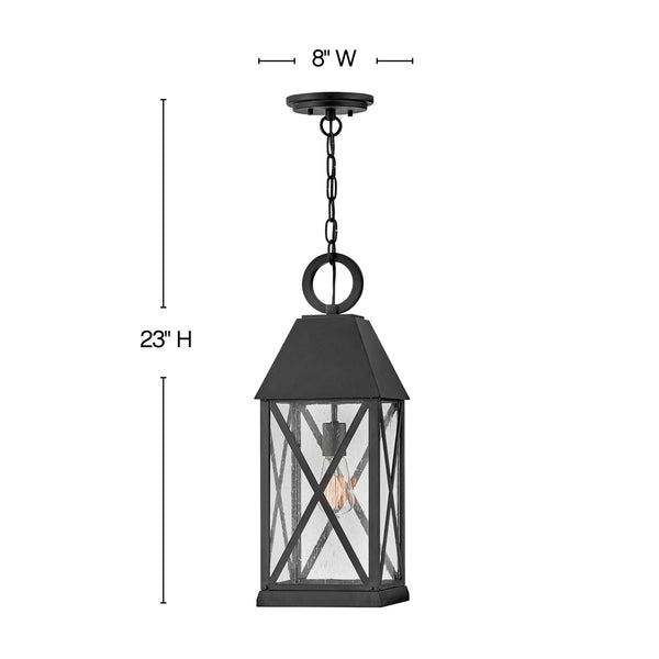 LED Hanging Lantern from the Briar Collection in Museum Black Finish by Hinkley