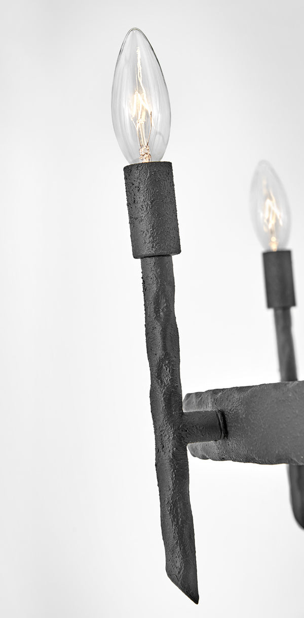 LED Pendant from the Tress Collection in Forged Iron Finish by Hinkley