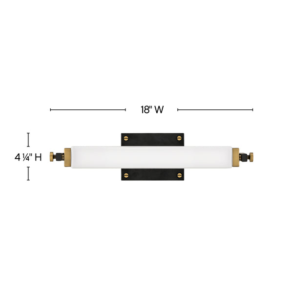 LED Wall Sconce from the Rollins Collection in Black with Heritage Brass accents Finish by Hinkley