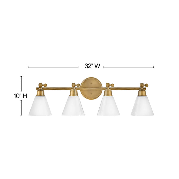 LED Vanity from the Arti Collection in Heritage Brass Finish by Hinkley