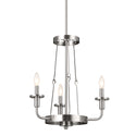 Three Light Mini Chandelier from the Vetivene Collection in Classic Pewter Finish by Kichler