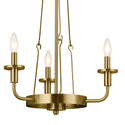 Three Light Mini Chandelier from the Vetivene Collection in Natural Brass Finish by Kichler