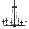 Six Light Chandelier from the Vetivene Collection in Textured Black Finish by Kichler