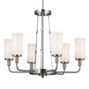 Six Light Chandelier from the Vetivene Collection in Classic Pewter Finish by Kichler