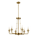 Six Light Chandelier from the Vetivene Collection in Natural Brass Finish by Kichler
