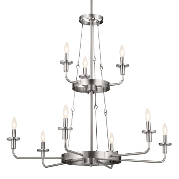 Nine Light Chandelier from the Vetivene Collection in Classic Pewter Finish by Kichler