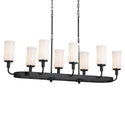 Eight Light Linear Chandelier from the Vetivene Collection in Textured Black Finish by Kichler