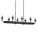 Eight Light Linear Chandelier from the Vetivene Collection in Textured Black Finish by Kichler