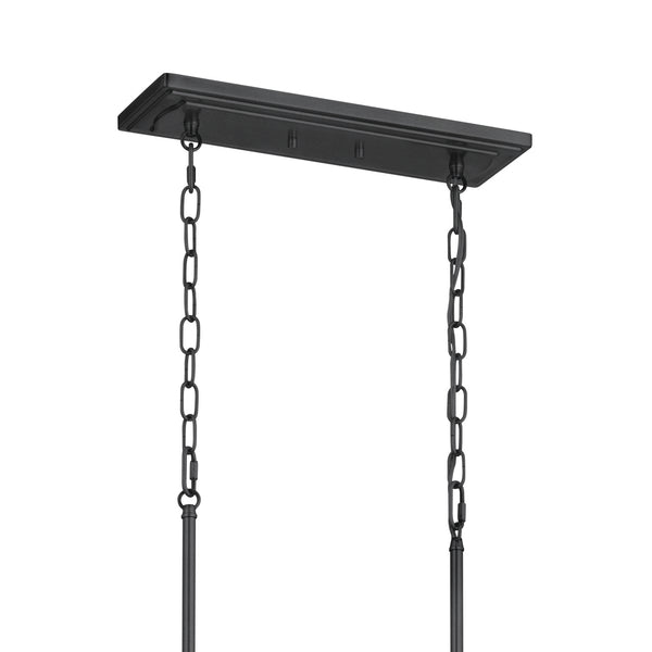 Eight Light Linear Chandelier from the Vetivene Collection in Textured Black Finish by Kichler