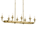 Eight Light Linear Chandelier from the Vetivene Collection in Natural Brass Finish by Kichler