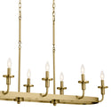 Eight Light Linear Chandelier from the Vetivene Collection in Natural Brass Finish by Kichler