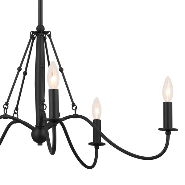 Five Light Chandelier from the Freesia Collection in Textured Black Finish by Kichler