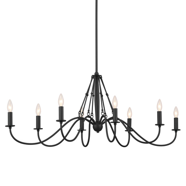 Eight Light Chandelier from the Freesia Collection in Textured Black Finish by Kichler
