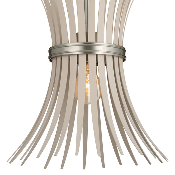 One Light Pendant from the Baile Collection in Brushed Nickel Finish by Kichler