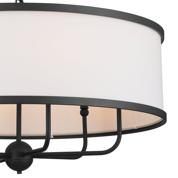 Six Light Chandelier from the Heddle Collection in Textured Black Finish by Kichler