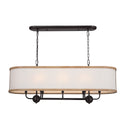 Eight Light Linear Chandelier from the Heddle Collection in Anvil Iron Finish by Kichler