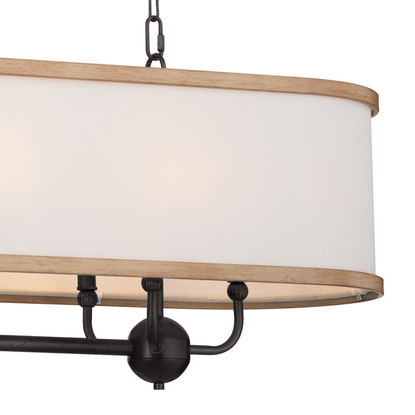 Eight Light Linear Chandelier from the Heddle Collection in Anvil Iron Finish by Kichler