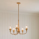 Five Light Chandelier from the Melis Collection in Warm Maple Wood Finish by Kichler