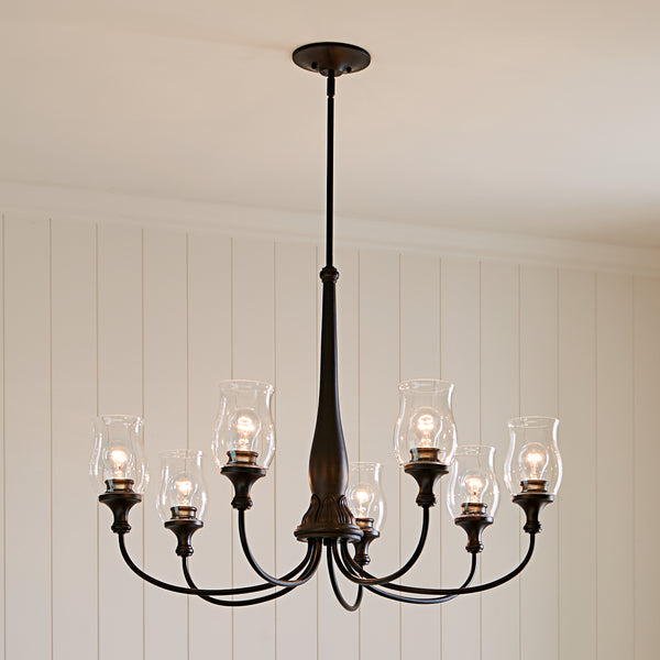 Seven Light Chandelier from the Melis Collection in Black Finish by Kichler