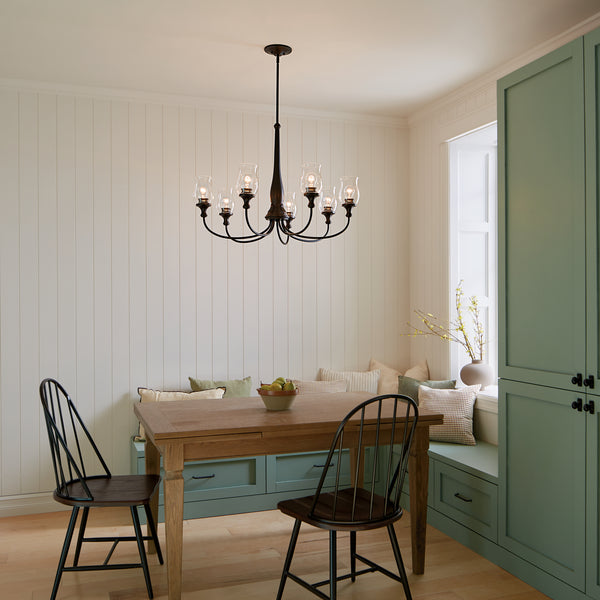 Seven Light Chandelier from the Melis Collection in Black Finish by Kichler