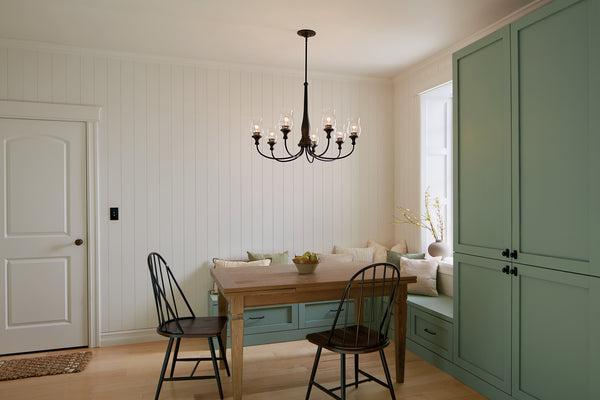 Seven Light Chandelier from the Melis Collection in Black Finish by Kichler