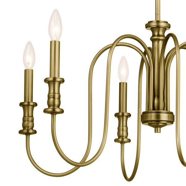 Six Light Chandelier from the Karthe Collection in Natural Brass Finish by Kichler