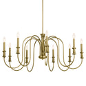 Nine Light Chandelier from the Karthe Collection in Natural Brass Finish by Kichler