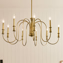 Nine Light Chandelier from the Karthe Collection in Natural Brass Finish by Kichler