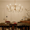 Nine Light Chandelier from the Karthe Collection in Natural Brass Finish by Kichler