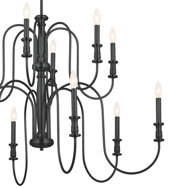 12 Light Chandelier from the Karthe Collection in Black Finish by Kichler
