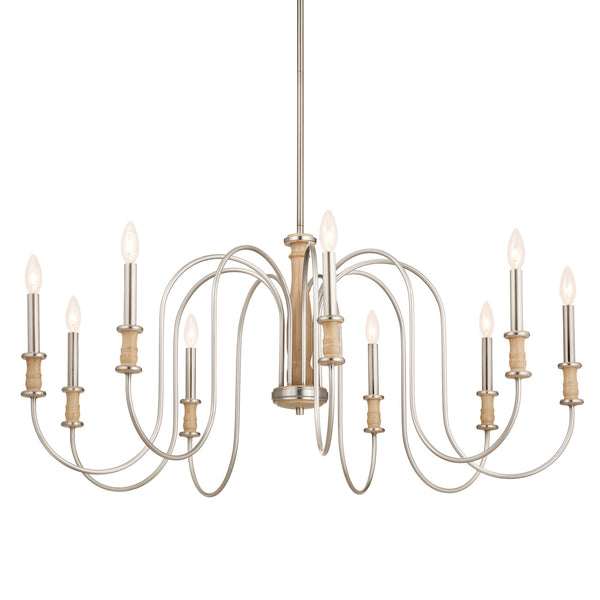 Nine Light Chandelier from the Karthe Collection in Brushed Nickel Finish by Kichler