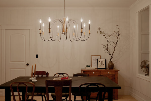Nine Light Chandelier from the Karthe Collection in Brushed Nickel Finish by Kichler