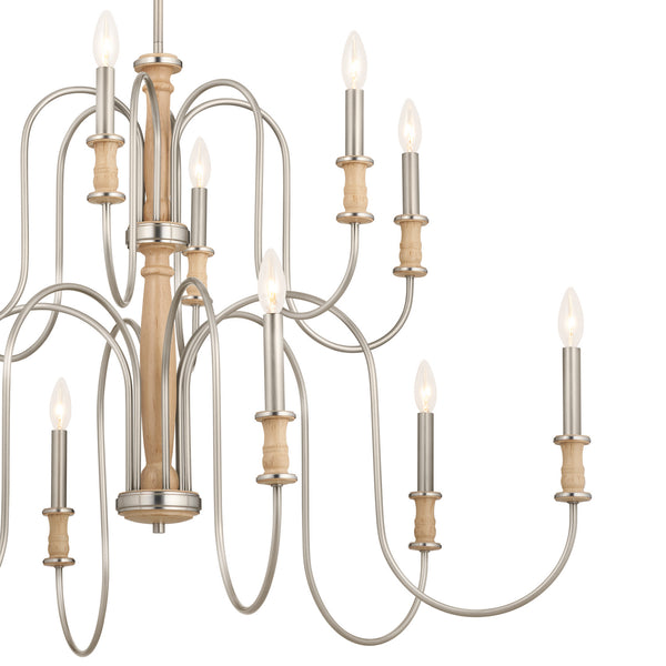 12 Light Chandelier from the Karthe Collection in Brushed Nickel Finish by Kichler
