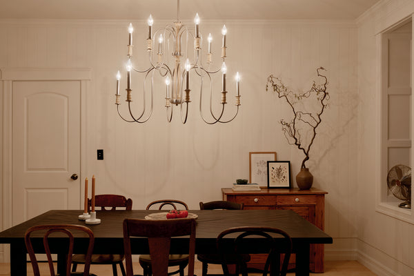 12 Light Chandelier from the Karthe Collection in Brushed Nickel Finish by Kichler