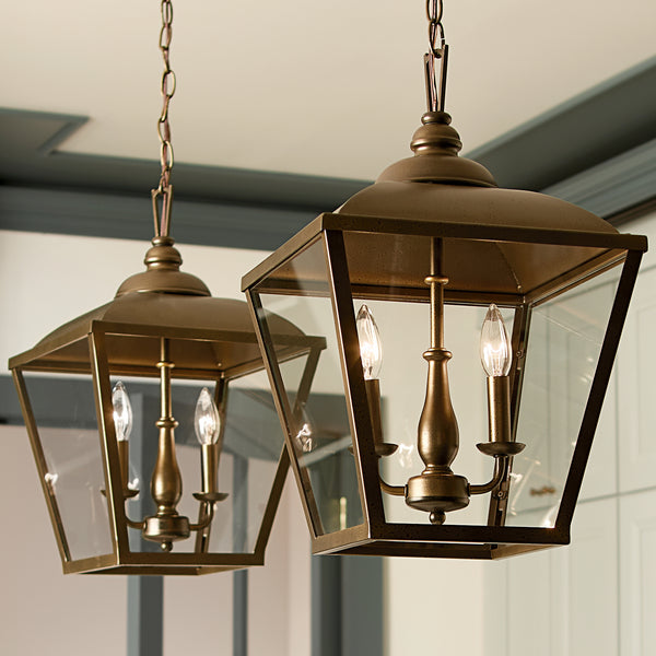 Two Light Pendant from the Dame Collection in Character Bronze Finish by Kichler