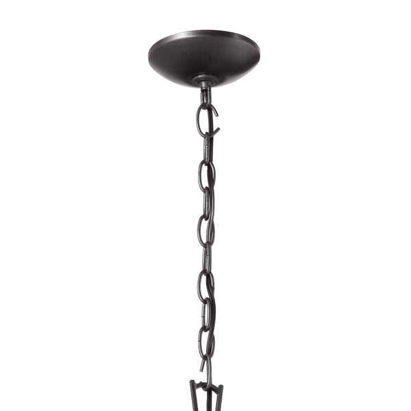 Four Light Foyer Pendant from the Dame Collection in Anvil Iron Finish by Kichler