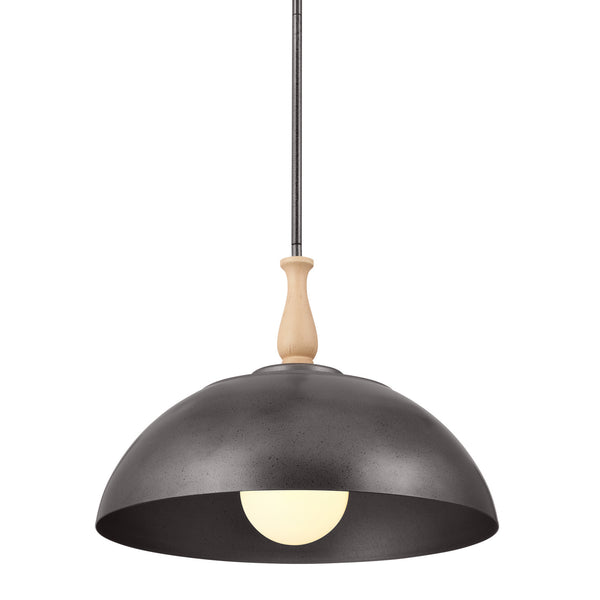 One Light Pendant from the Fira Collection in Anvil Iron Finish by Kichler