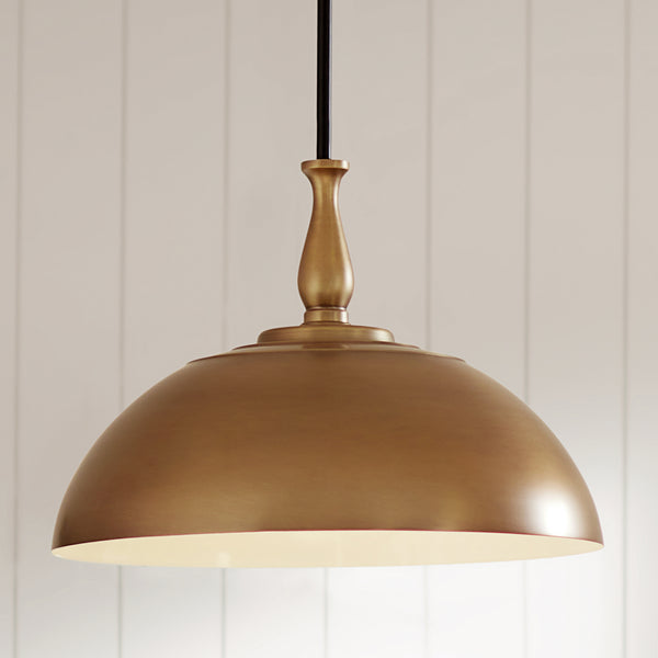 One Light Pendant from the Fira Collection in Natural Brass Finish by Kichler
