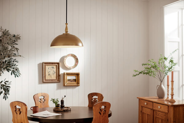 One Light Pendant from the Fira Collection in Natural Brass Finish by Kichler