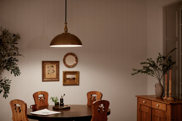 One Light Pendant from the Fira Collection in Natural Brass Finish by Kichler