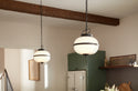 Two Light Pendant from the Opal Collection in Textured Black Finish by Kichler