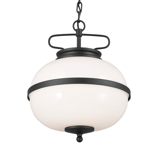 Two Light Pendant from the Opal Collection in Textured Black Finish by Kichler