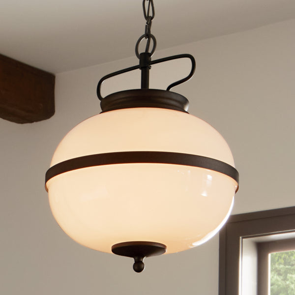 Two Light Pendant from the Opal Collection in Textured Black Finish by Kichler
