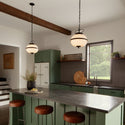 Two Light Pendant from the Opal Collection in Textured Black Finish by Kichler