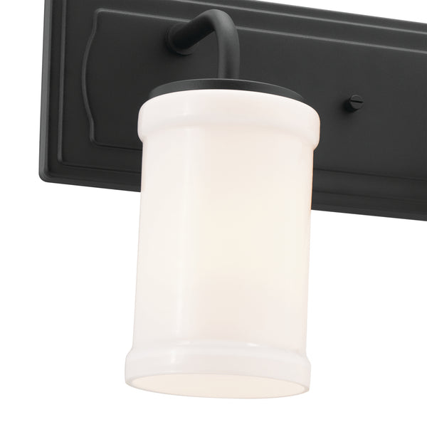 Three Light Bath from the Vetivene Collection in Textured Black Finish by Kichler