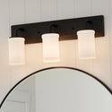 Three Light Bath from the Vetivene Collection in Textured Black Finish by Kichler