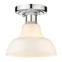 One Light Flush Mount from the Carver CH Collection in Chrome Finish by Golden