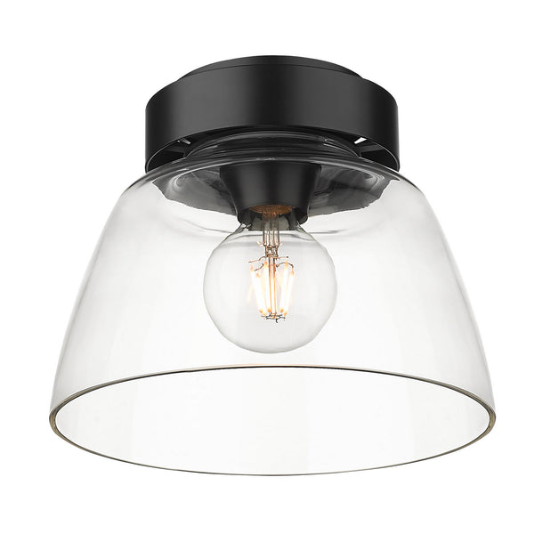 One Light Flush Mount from the Remy Collection in Matte Black Finish by Golden